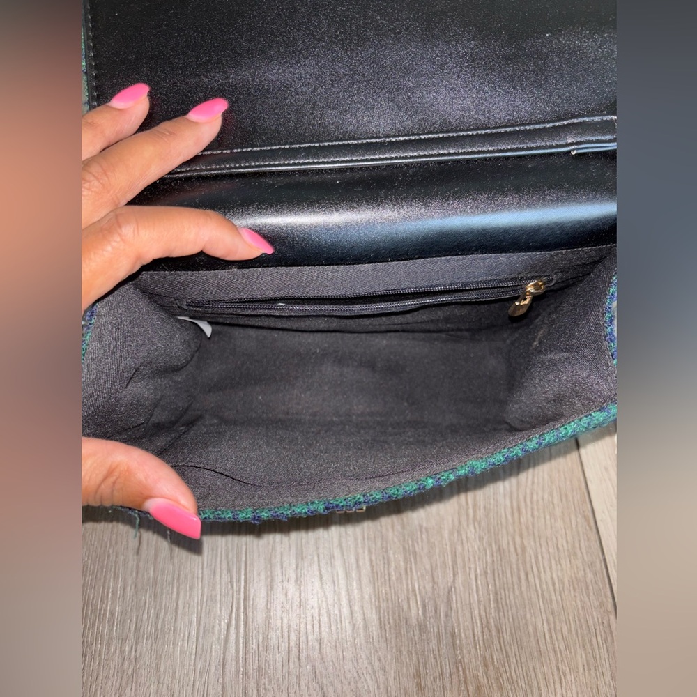 Elegant Green/Blue Tweed Women's Bag - Picture 4 of 7